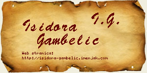 Isidora Gambelić vizit kartica